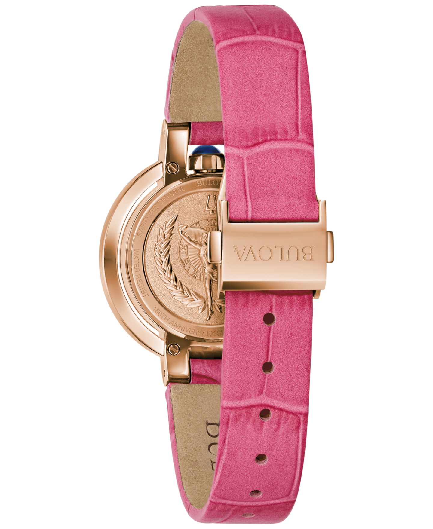 Женские часы Bulova 150th Anniversary Rubaiyat Pink Leather Strap Watch 31mm — фото 3