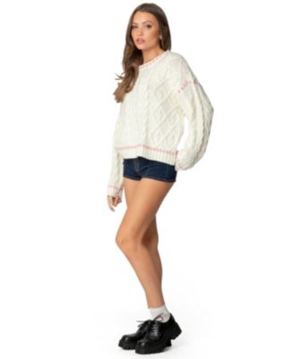 Womens Eleni Cable Knit Sweater