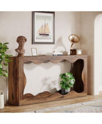 63-Inch Wood Farmhouse Storage Console – Entryway Table