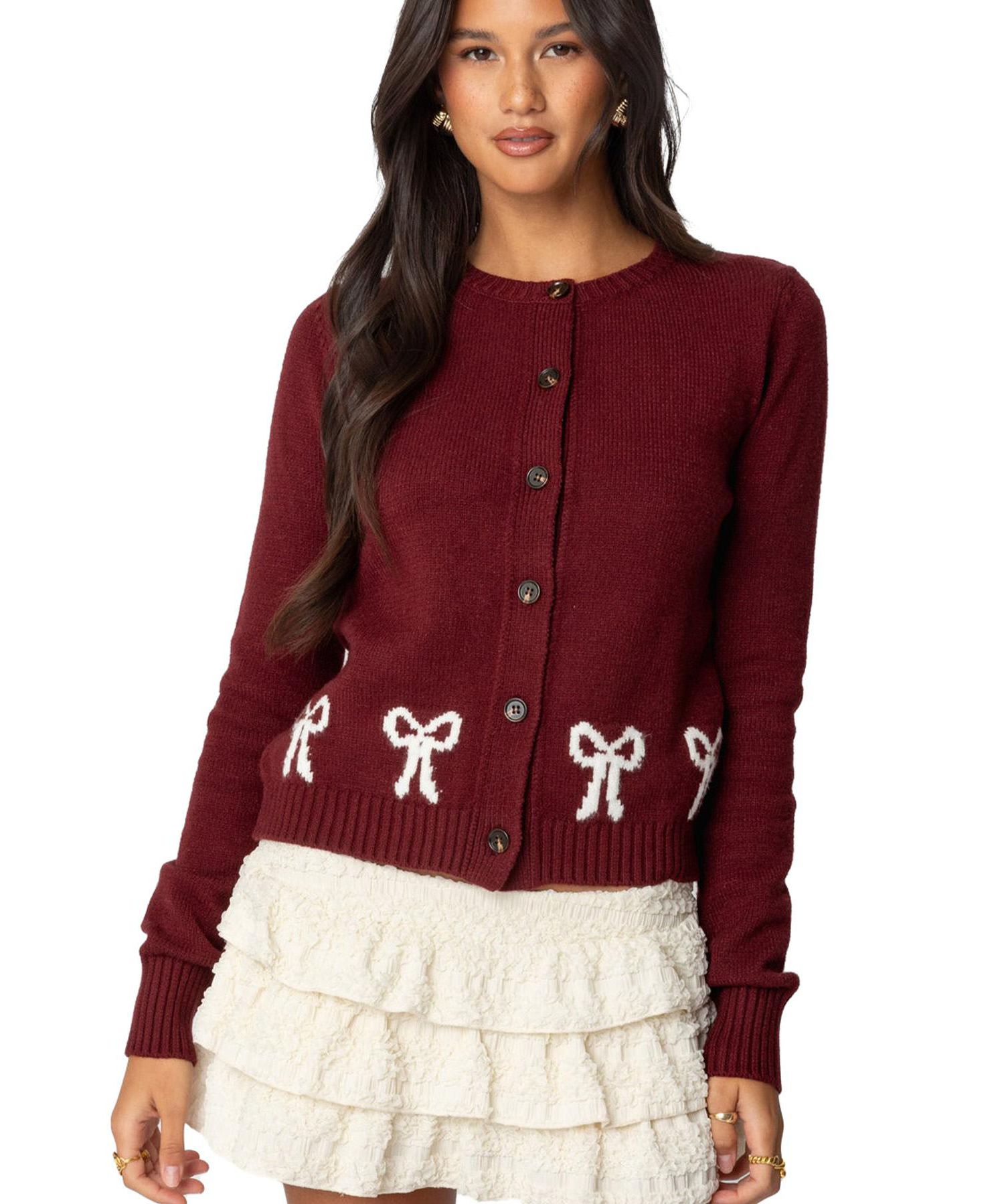 Womens Rona Bow Knit Cardigan