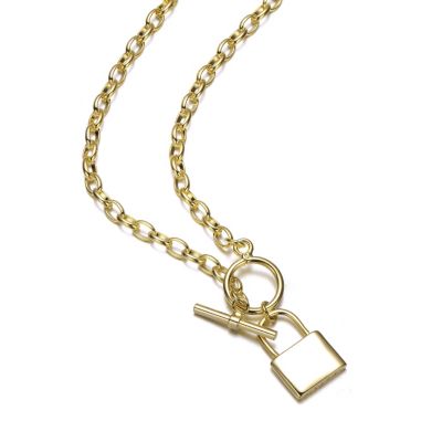 14K Gold Plated Locket Charm Necklace