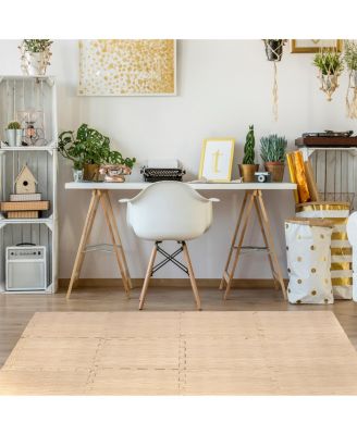 Thick 3/8-inch Wood Grain Floor Foam Tile Mats (16 Tiles,16 Sq ft - Light Pine)