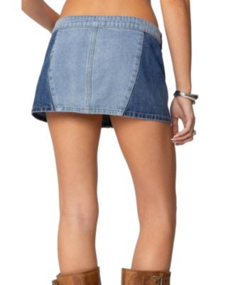 Женская джинсовая мини-юбка Reni с контрастной застежкой-молнией Edikted Womens