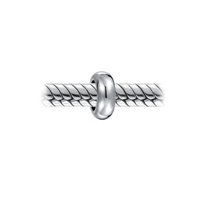Clasp Spacer Charm Black Rubber Stopper Bead, Sterling Silver for European Bracelet