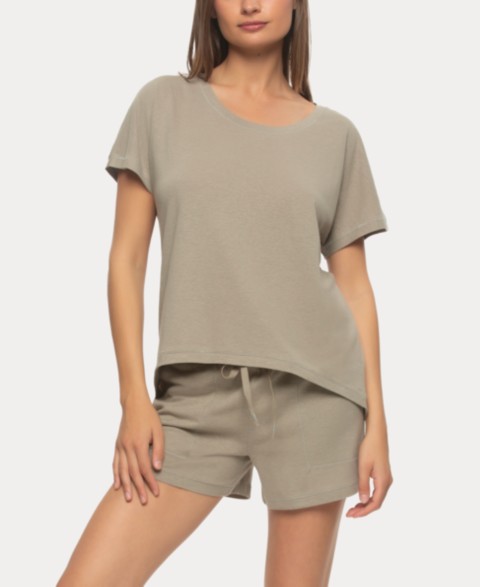 Женские Felina Women's Lauren Linen Jersey Pullover Top and Shorts Sleepwear