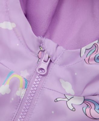 Toddler Girls Fleece Lined Windbreaker Rain Jacket