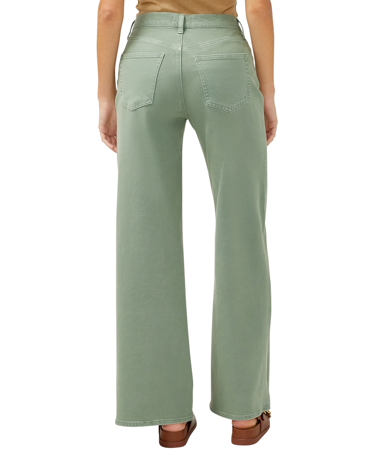 Shop Silver Jeans Co. Women's Highly Desirable High Rise Ultra-wide Leg Jeans In Sage Green