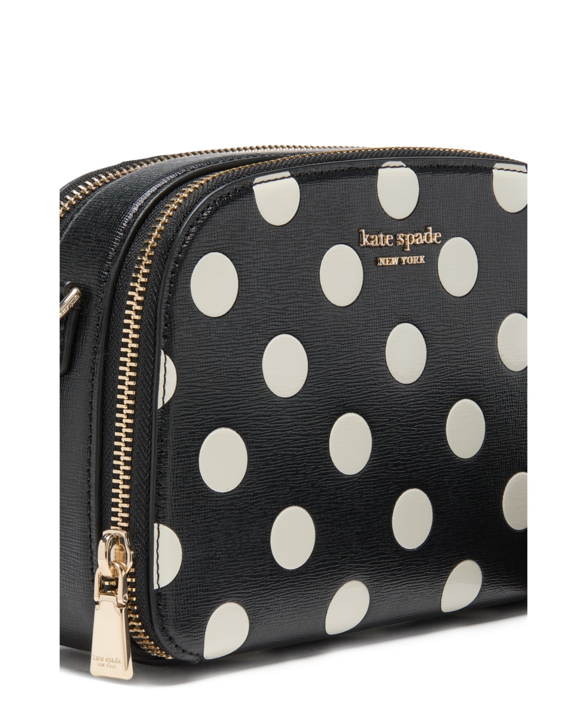 Kate Spade Devin Dot Double Zip Dome Crossbody Bag In Black Multi