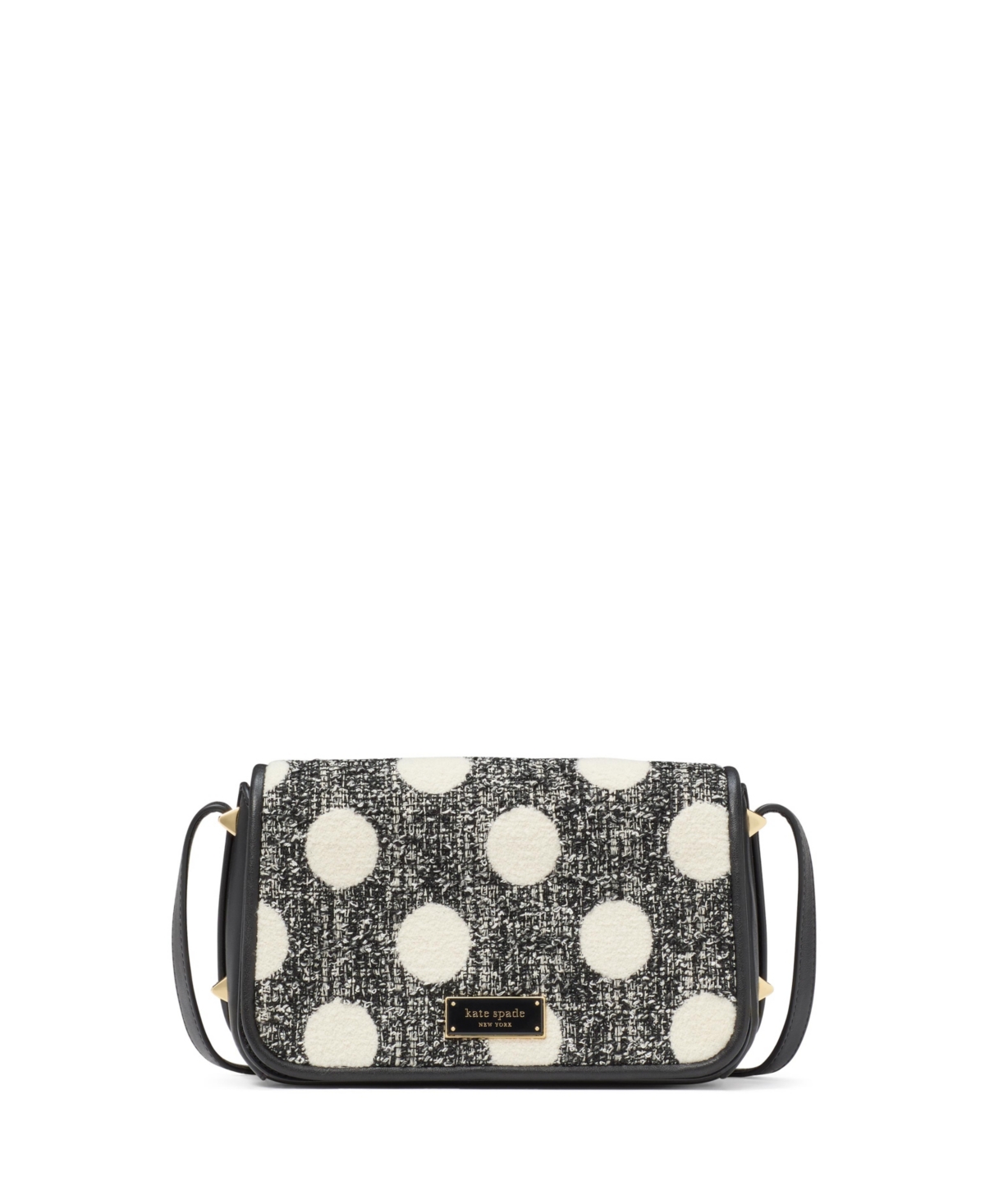 Liv Dot Tweed Small Crossbody Bag - Black Multi