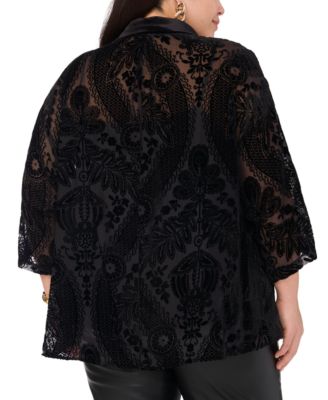 Блузка с открытыми плечами и рукавом 3/4 большого размера от Vince Camuto