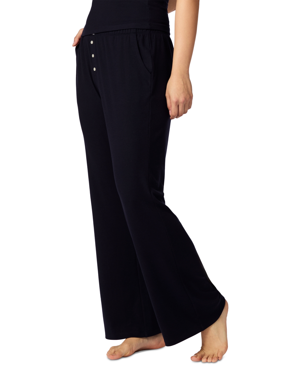 Shop Gap Women's Ribbed Mid-rise Lounge Pajama Pants In Navy