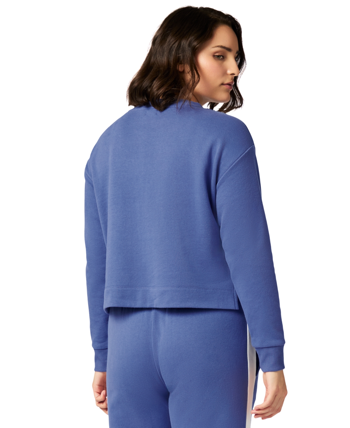 Gap Women's French Terry Crewneck Logo Pajama Top In Blue Colorblock