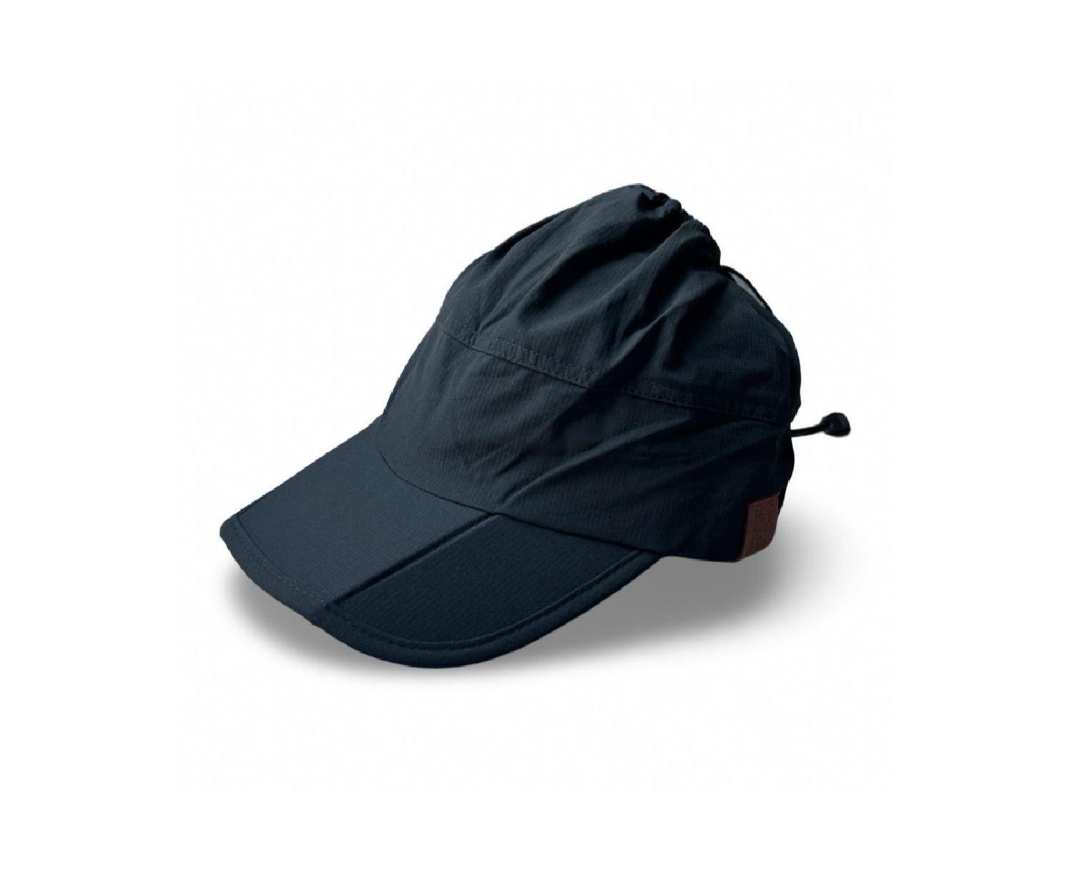 Women's Adjustable High Ponytail Running Hat - Black