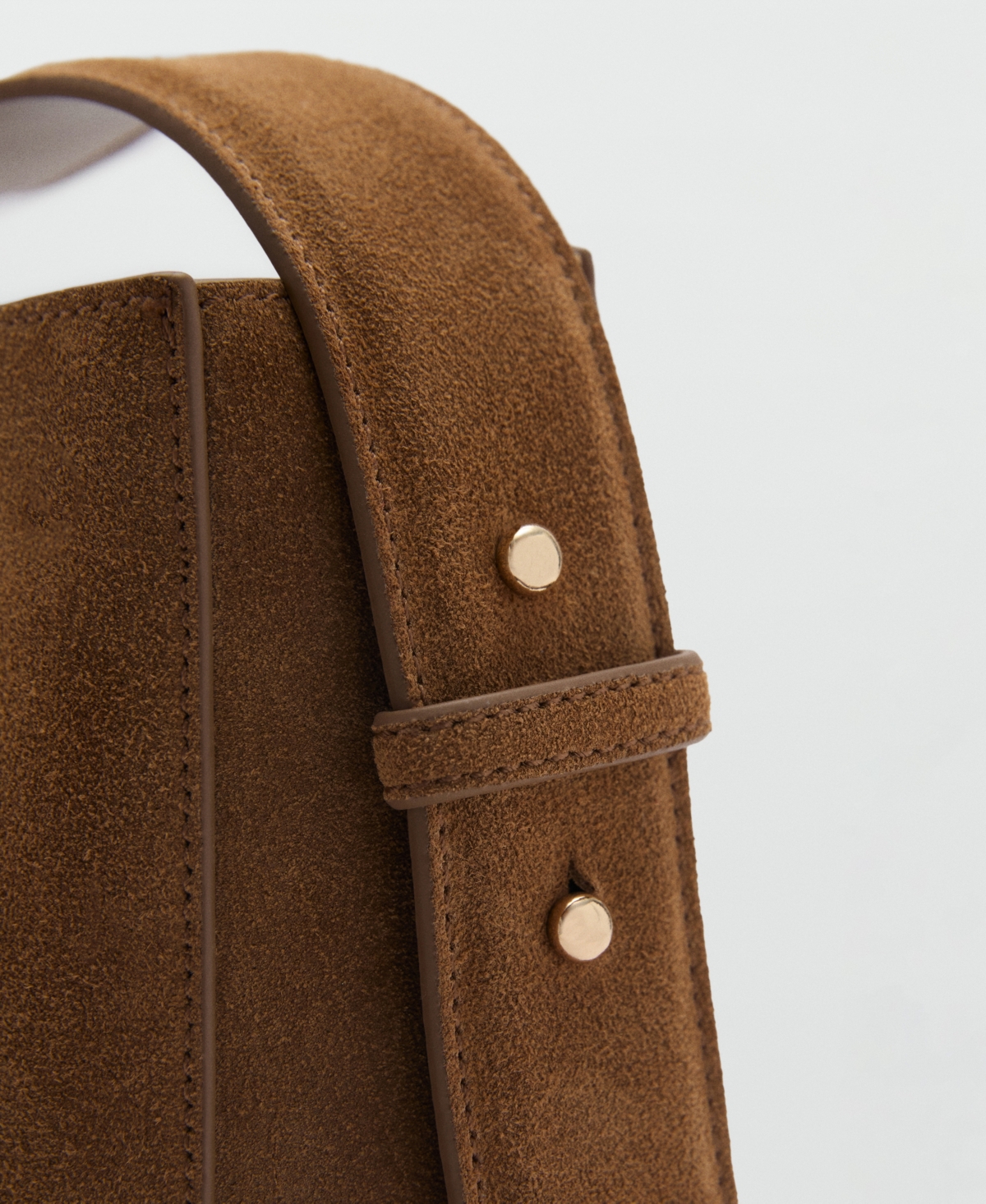 Mango Women's Suede Mini Shopper Bag In Leather