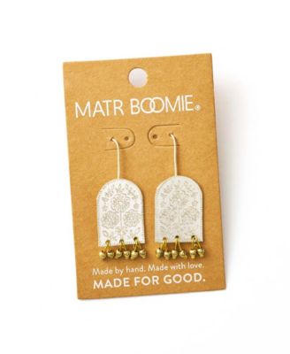 Two Tone Haveli Etched Statement Earrings