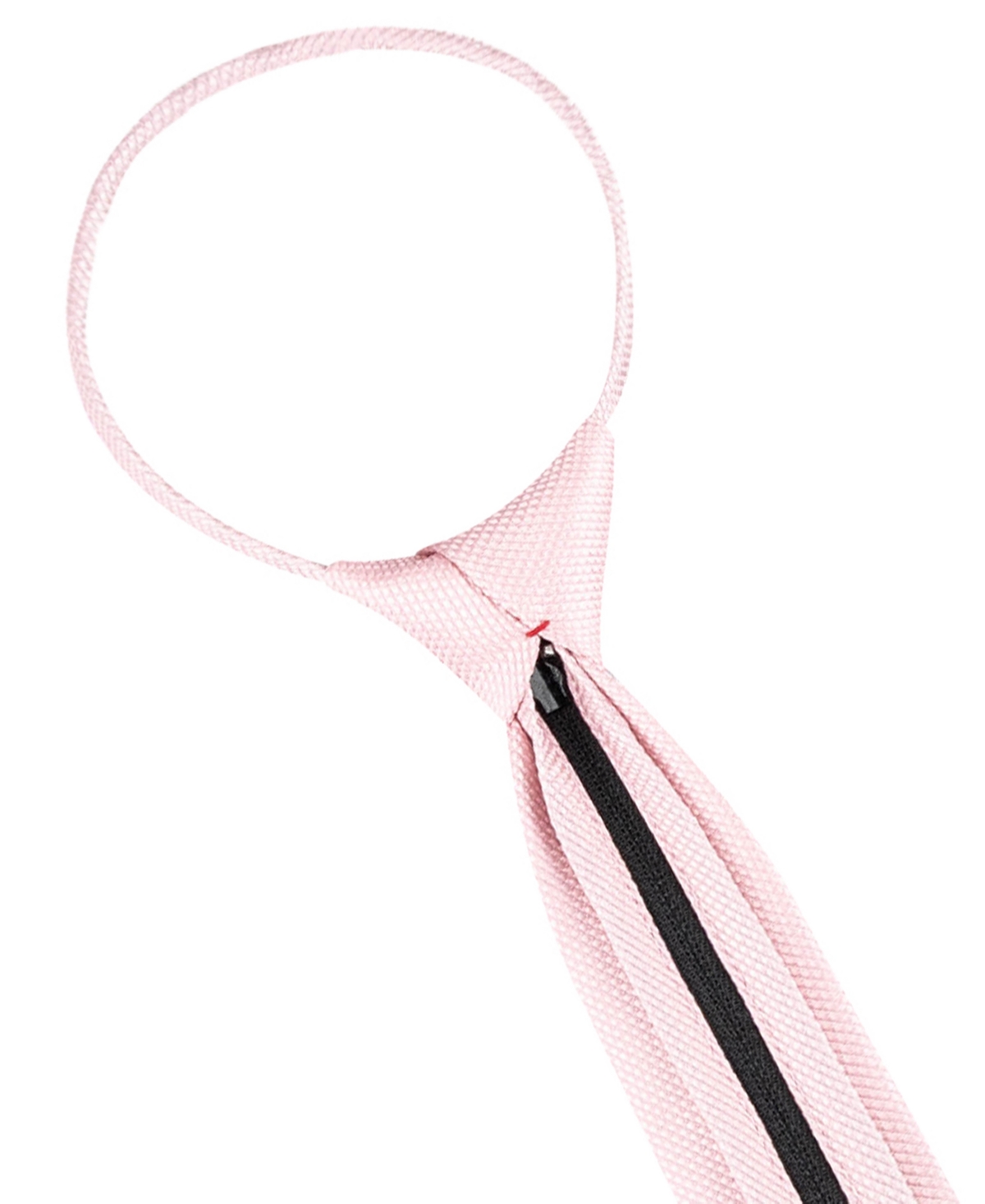 Tommy Hilfiger Boys Textured Solid Pre-tied Zipper Tie In Pink