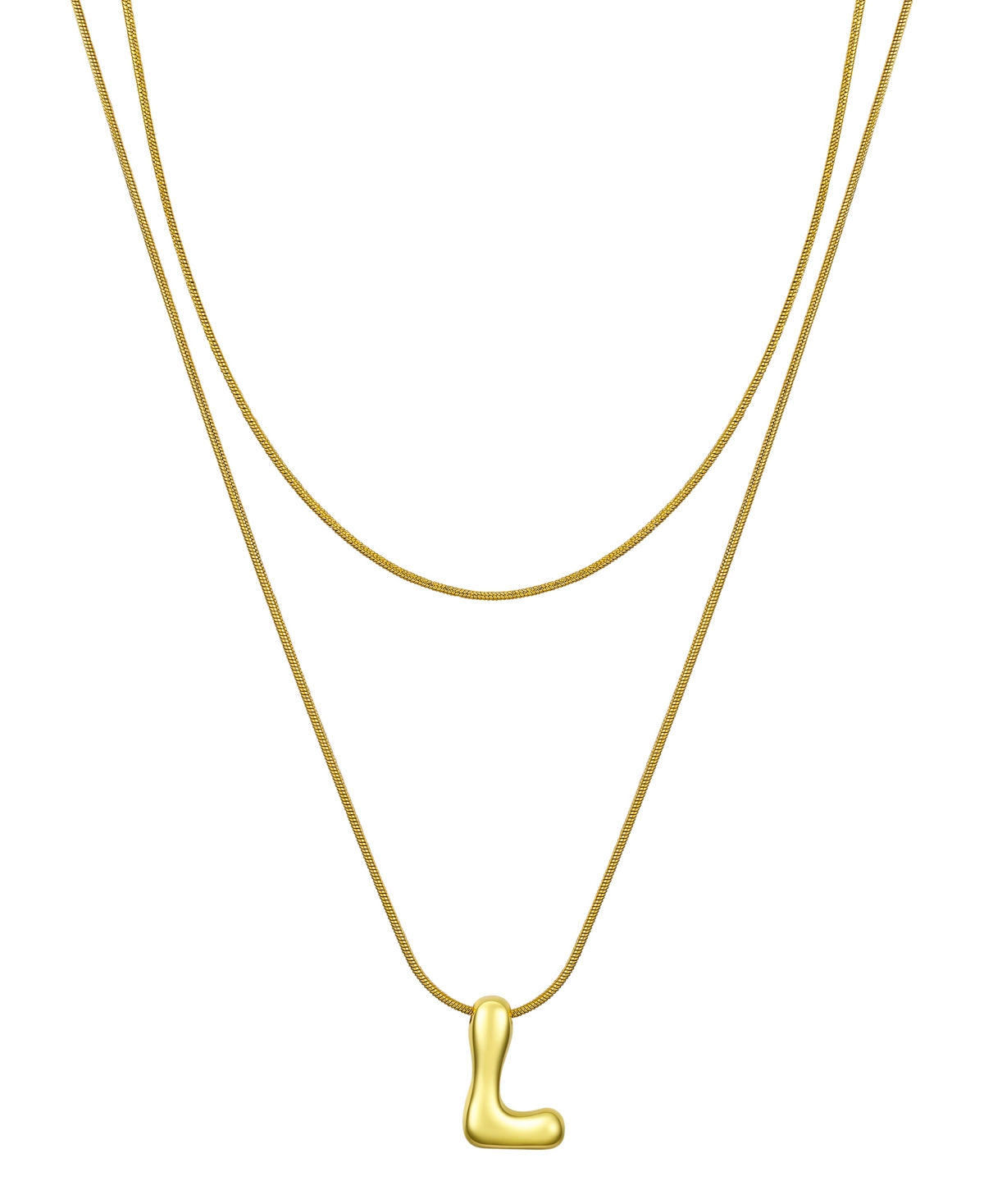 Unwritten X Moda Sport Silver Tone Water Resistant Initial Layered Necklace In Gold L