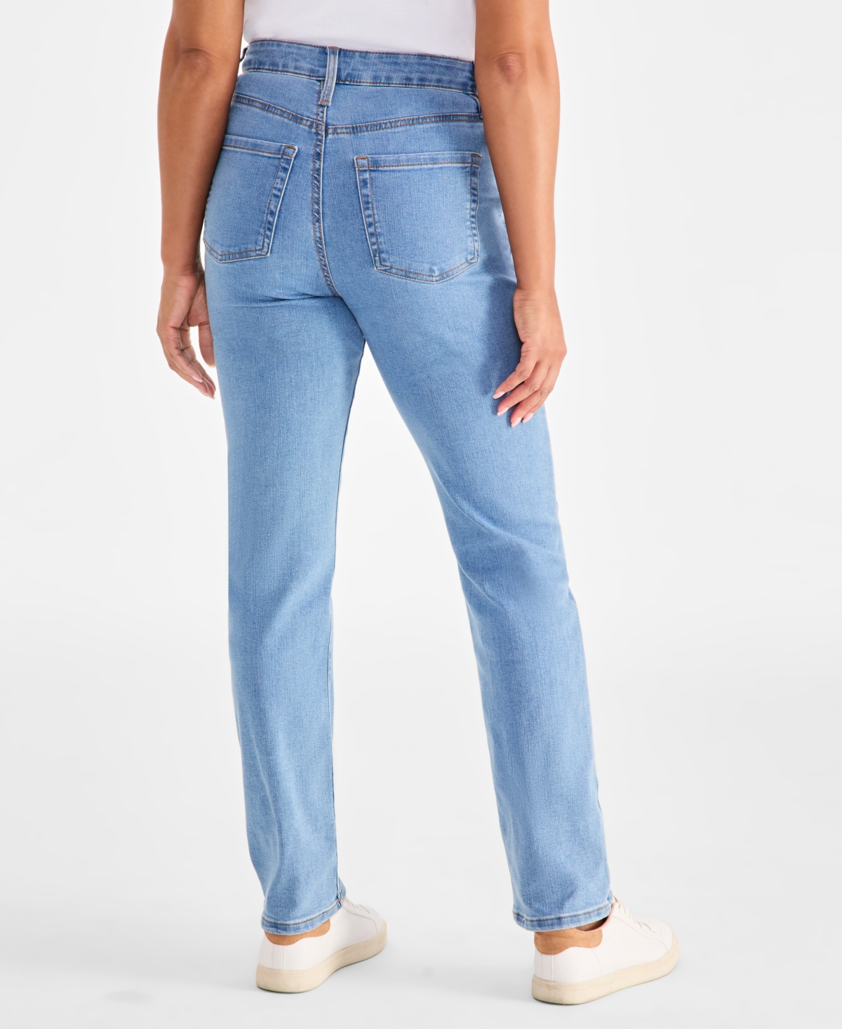 Shop Style & Co Women's High Rise Straight-leg Jeans, Regular, Short And Long Lengths, Created For Macy's In Light Wash