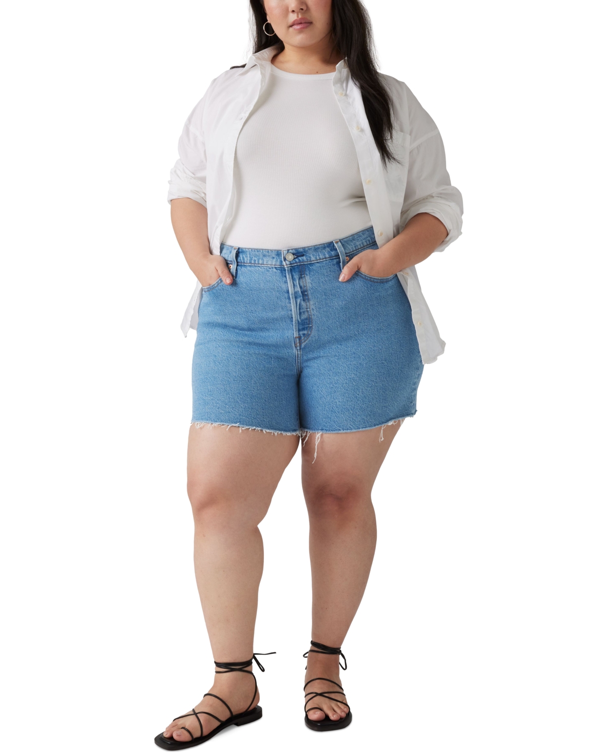 LEVI'S PLUS SIZE 501 ORIGINAL HIGH-RISE SHORTS 