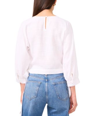 1.Укороченная блузка с круглым вырезом и завязками сбоку для женщин штата