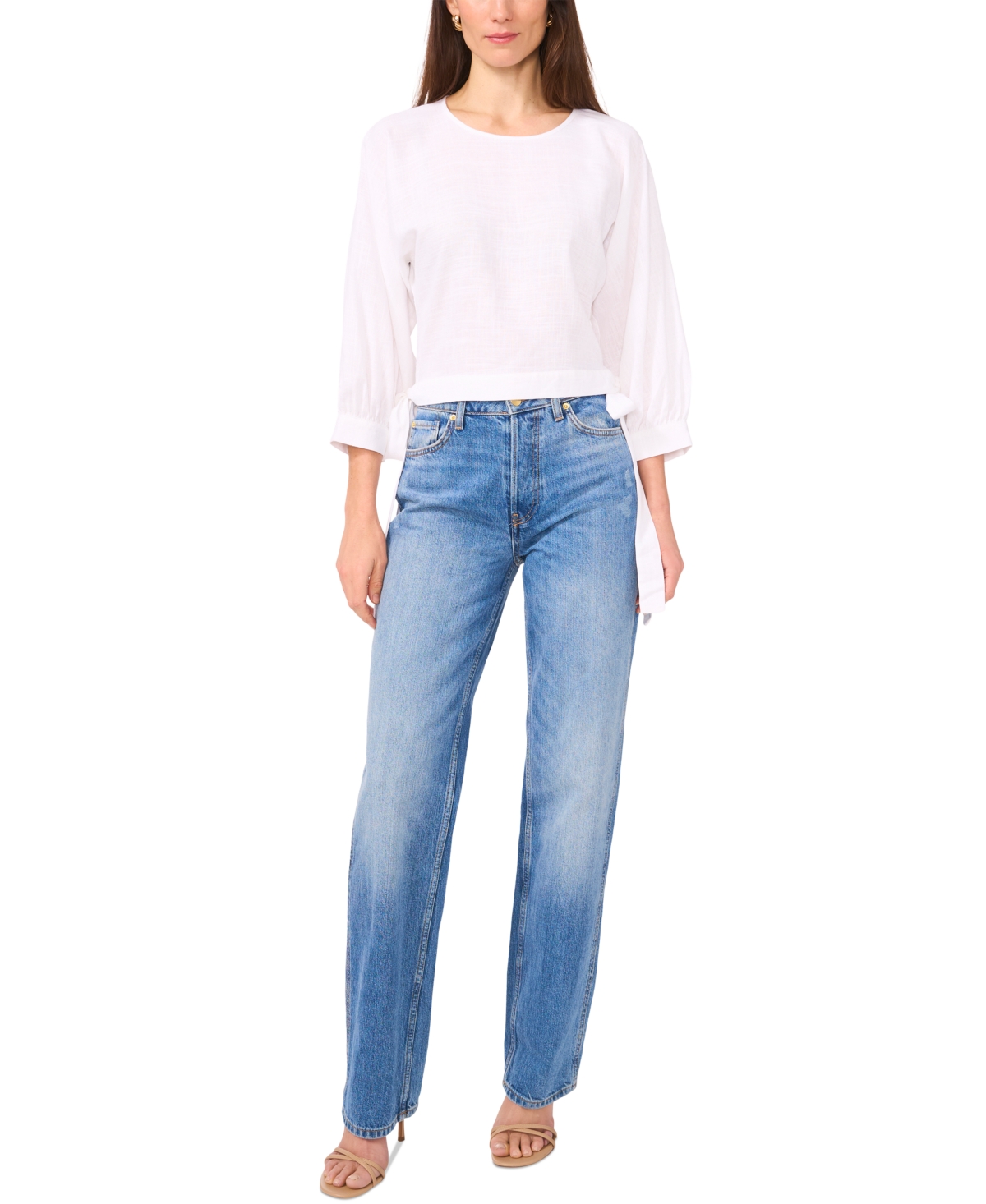 1.state Side Tie Top In Ultra White