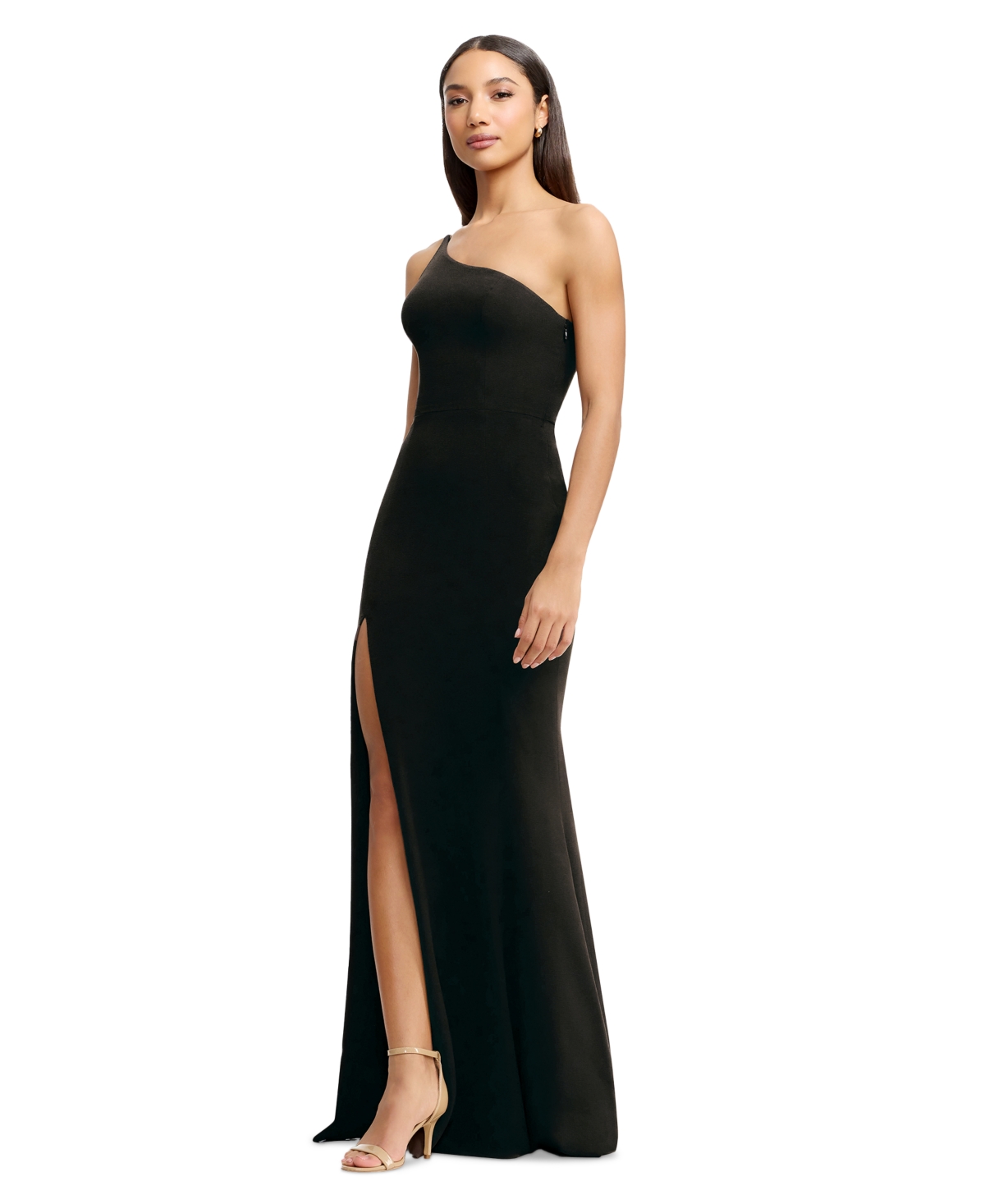 Dress The Population Women's Amy One-shoulder Gown In Black