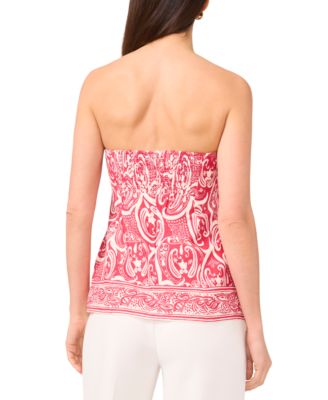 1.Государственный женский топ-топик без бретелек с принтом