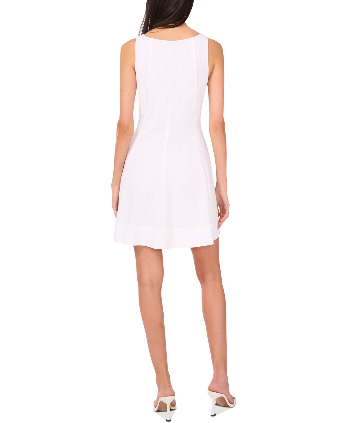 1.state Sleeveless Full Circle Minidress In Ultra White