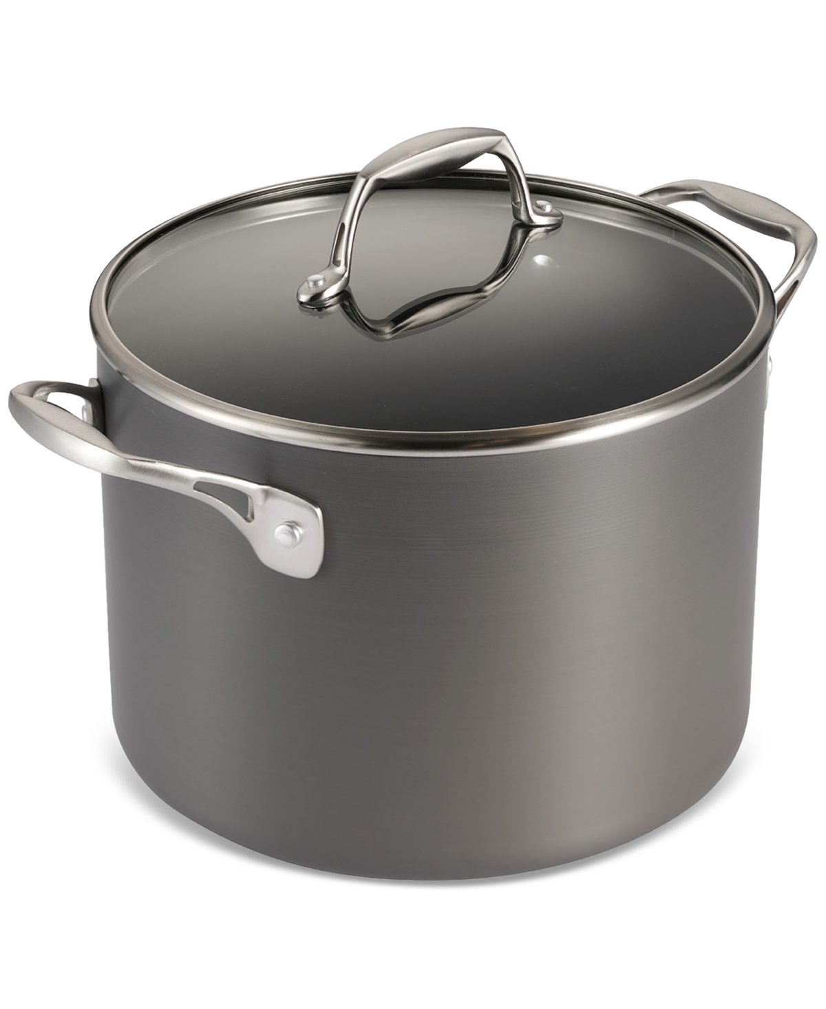 Tramontina Hard-anodized Aluminum 8-qt Covered Stock Pot In Charcoal