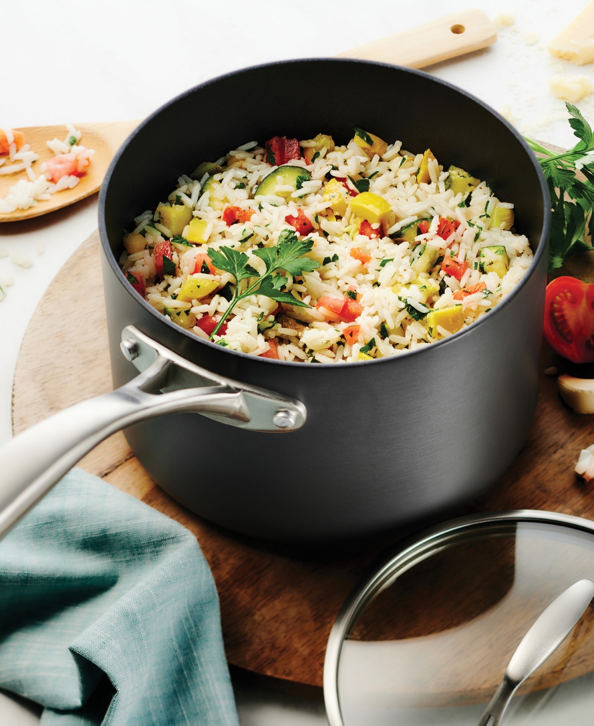Tramontina Hard-anodized Aluminum 3-qt Covered Saucepan In Charcoal