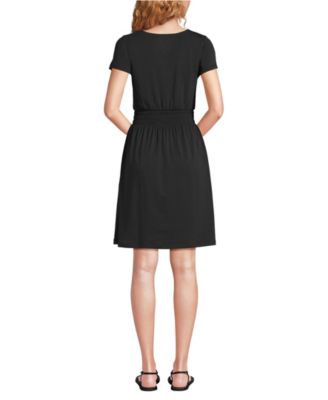 Женское платье из хлопка и модала Lands'End с присборенной талией