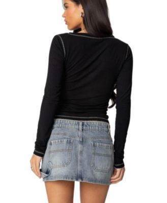 Женский топ от Henley с контрастной строчкой Yael от Edikted