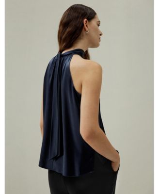 Women's Minimalistic Allure Silk Halter Top