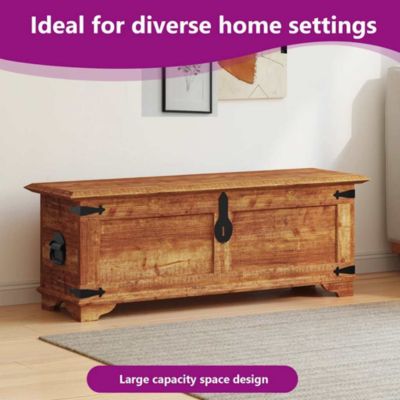 Rough Mango Wood Storage Chest