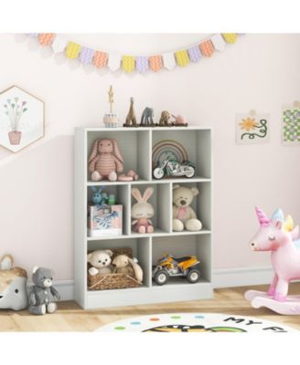 7-Section Freestanding Bookshelf for Kids Room, Classroom, Nursery, or Daycare