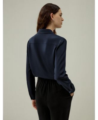 Изящная шелковая блузка на пуговицах для женщин