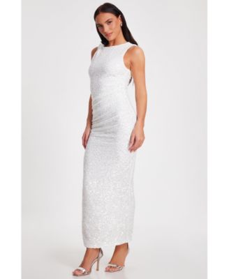 Женское макси-платье QUIZ с фактурным узлом на плечах и блестками