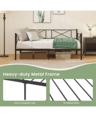 Platform Bed with Heavy-duty Metal Slat Support