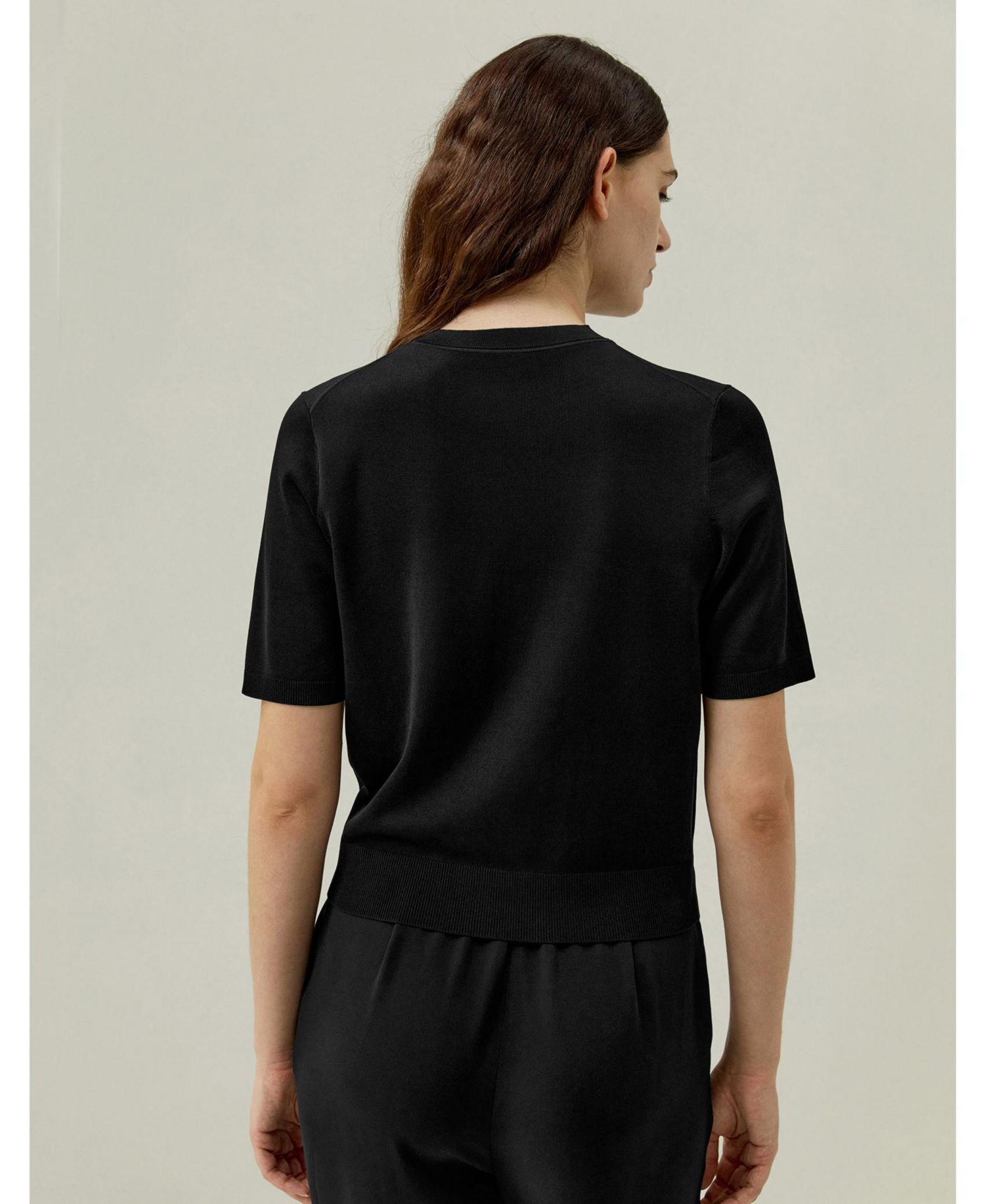 Women's Sophisticated Dual-Knit Silk T-Shirt