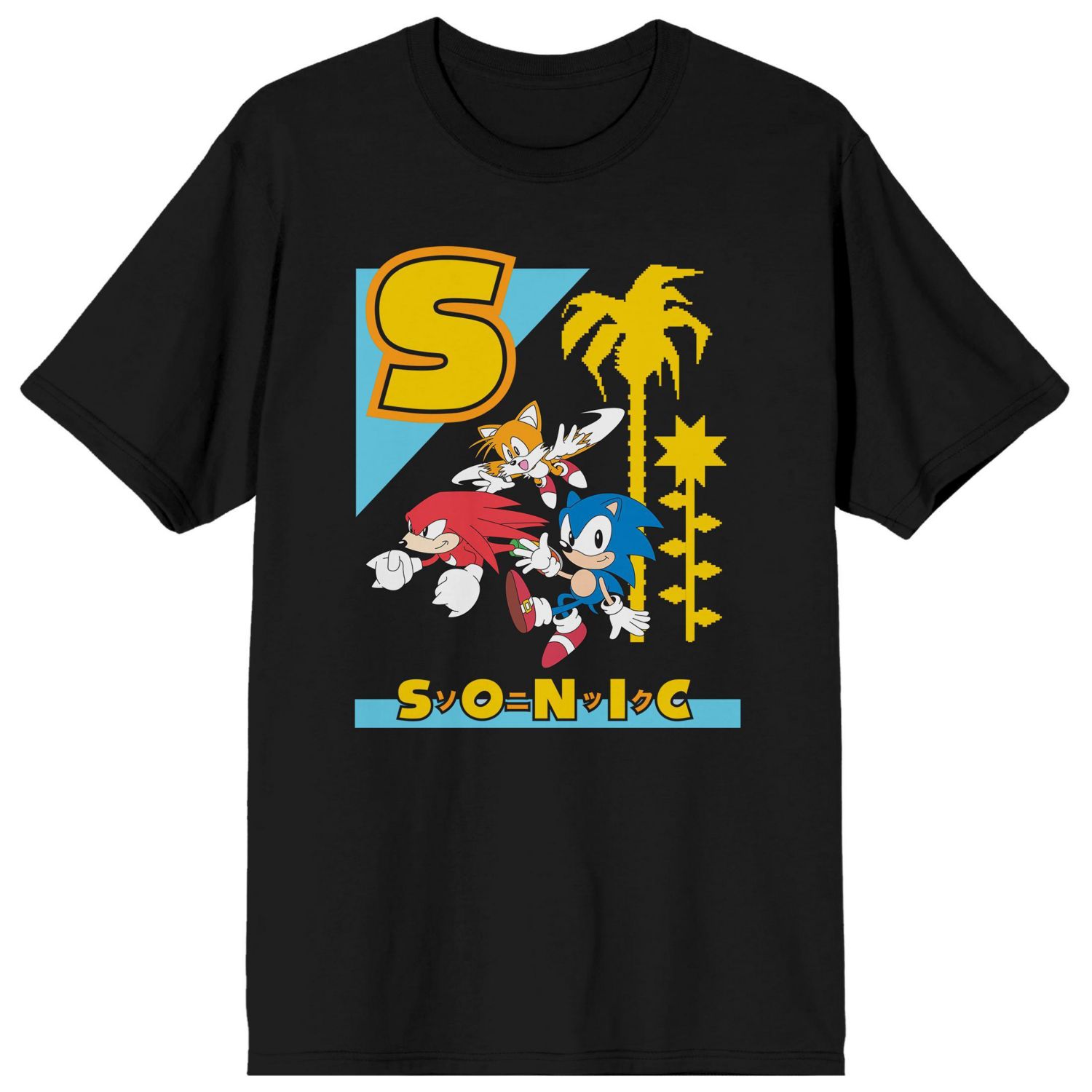Men's Classic S Color Art Crew Neck Short Sleeve Black