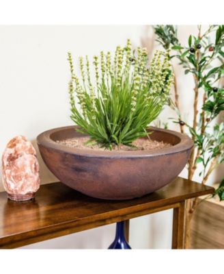 Weather-Resistant Polyresin Double-Walled Outdoor Flower Pot Planter, 20.75"