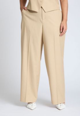 Брюки в тонкую полоску ELOQUII Plus размера плюс