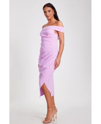 Женское миди-платье QUIZ из креп-бардо для подводного плавания с пуговицами