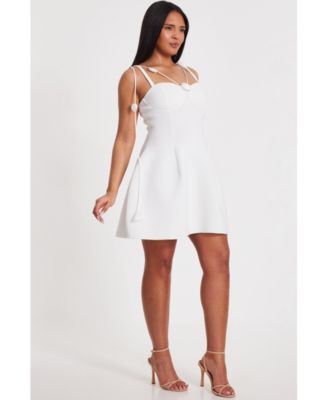 Женское мини-платье из пены для подводного плавания QUIZ с волнистой цветочной отделкой