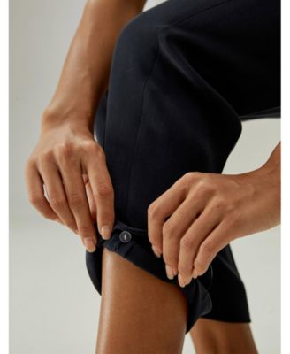 Women's Sophisticated Slim-Fit Adjustable Silk Ankle Pants