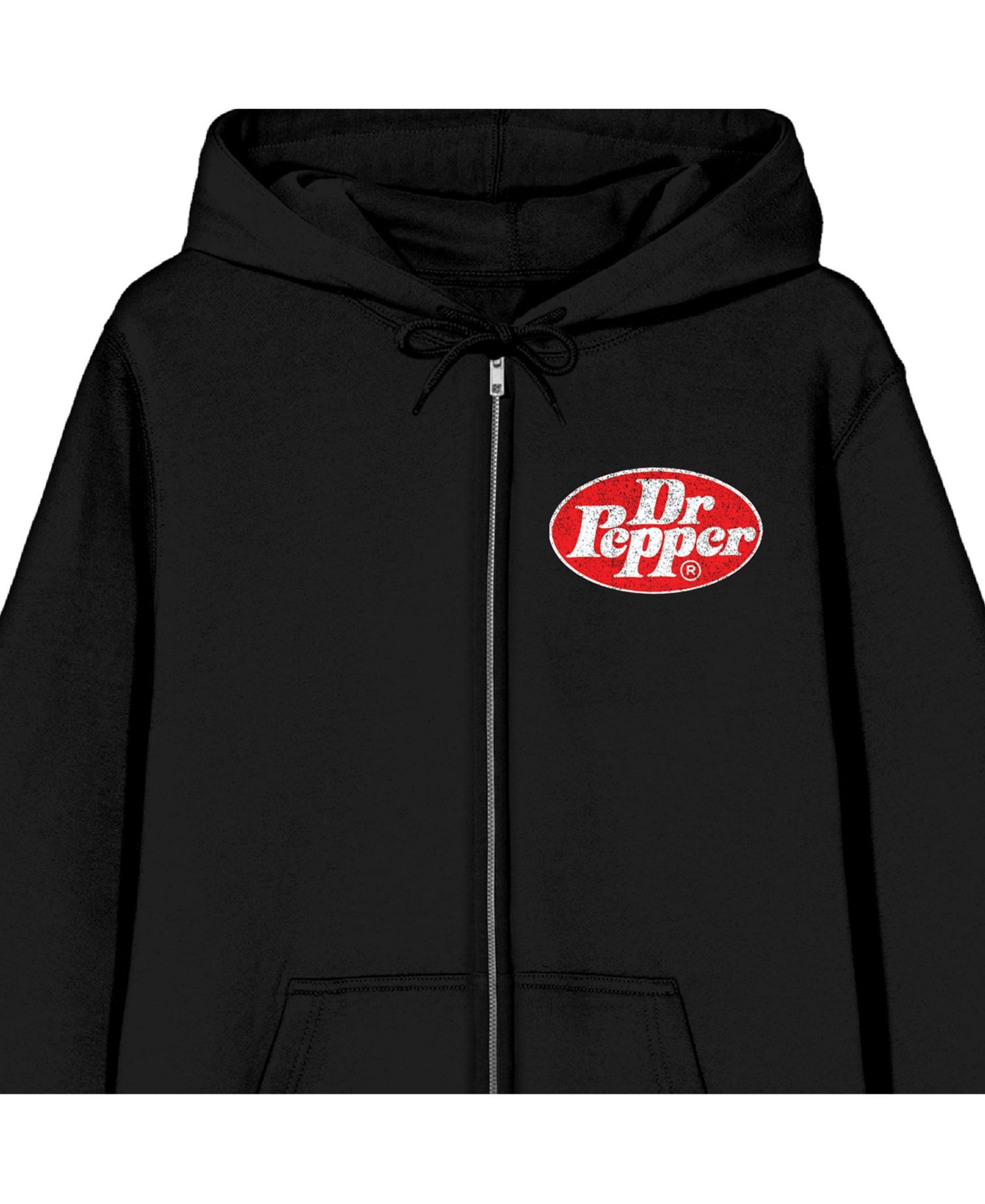 Men's Dr Pepper Kanji Logo Black Zip-Up Hoodie-XL