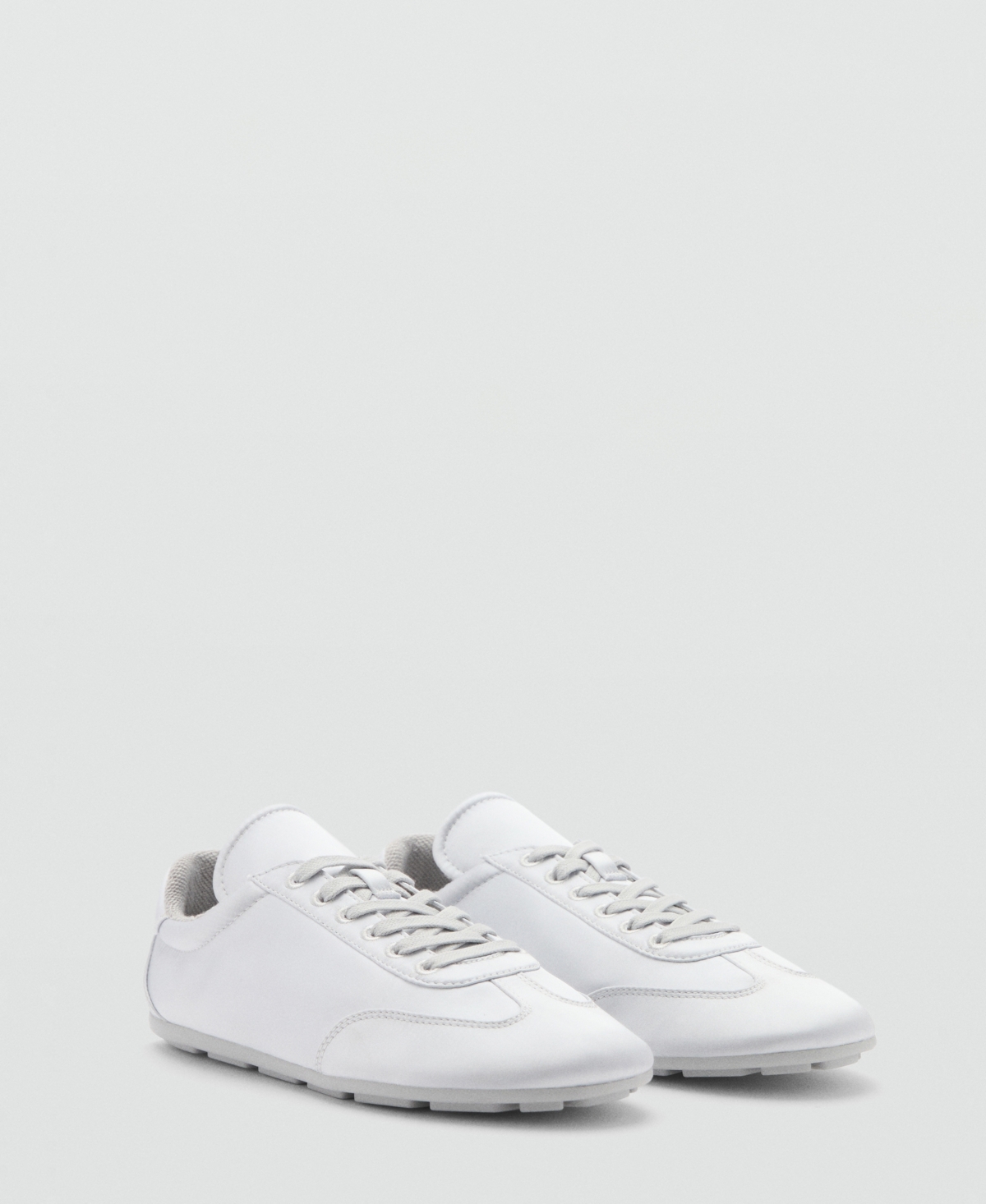 Shop Mango Women's Satin Lace-up Sneakers In Silver