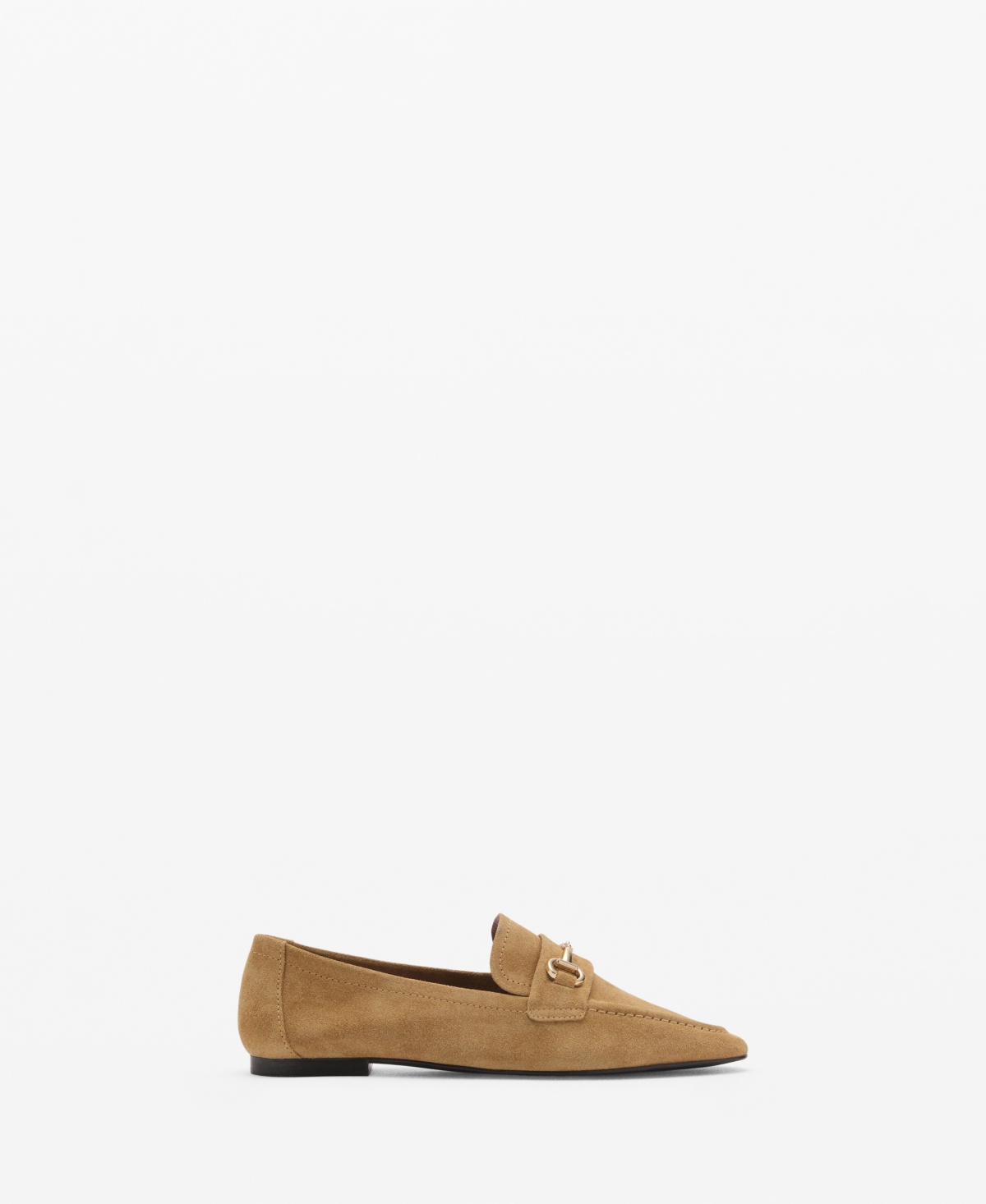 Shop Mango Women's Buckle Leather Moccasins In Brown