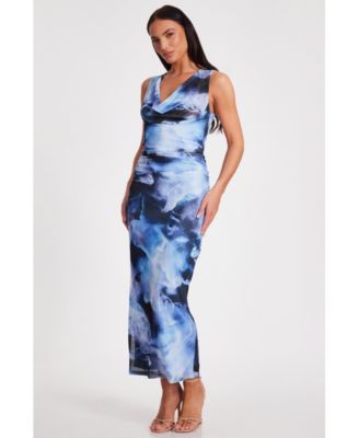 Женское макси-платье QUIZ из сетки с капюшоном на спине