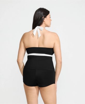 Топ-танкини на бретелях с V-образным вырезом от Lands' End Plus размера плюс